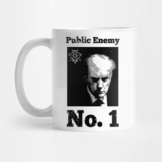 Trump Mugshot-Public Enemy No. 1-B/W by JustUSJokes